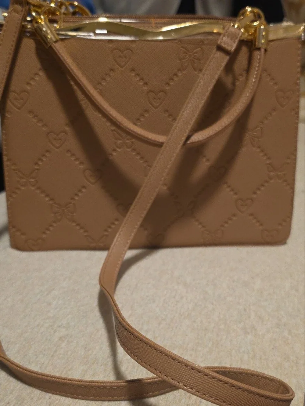 Elegant Women’s Top-Handle Crossbody Bag in Taupe